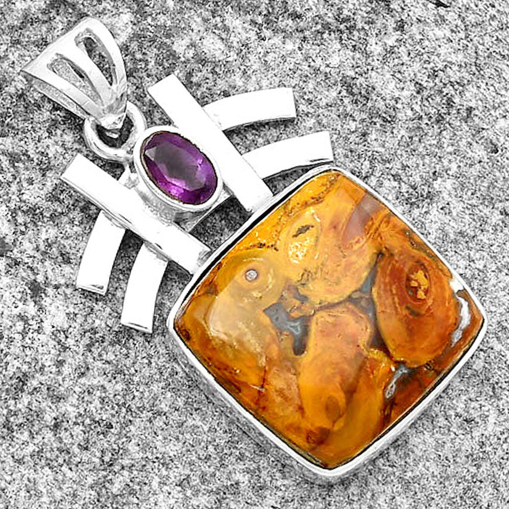 Rare Cady Mountain Agate & Amethyst Pendant P-1046 SDP134030