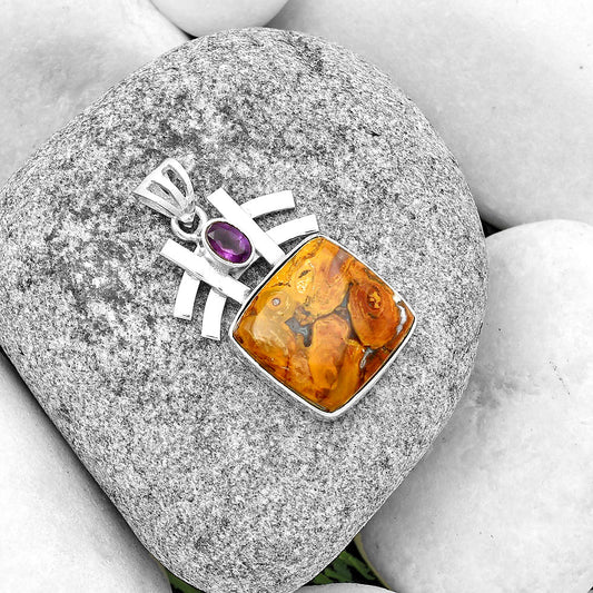 Rare Cady Mountain Agate & Amethyst Pendant P-1046 SDP134030