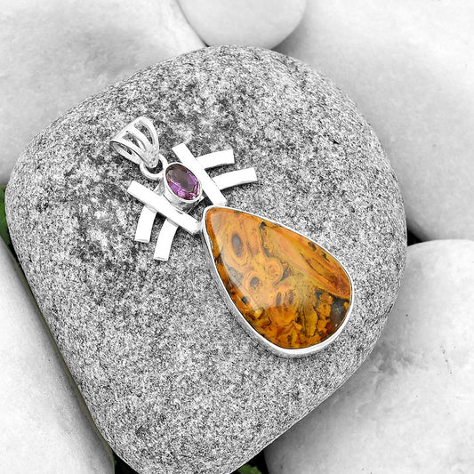 Rare Cady Mountain Agate & Amethyst Pendant P-1046 SDP134043