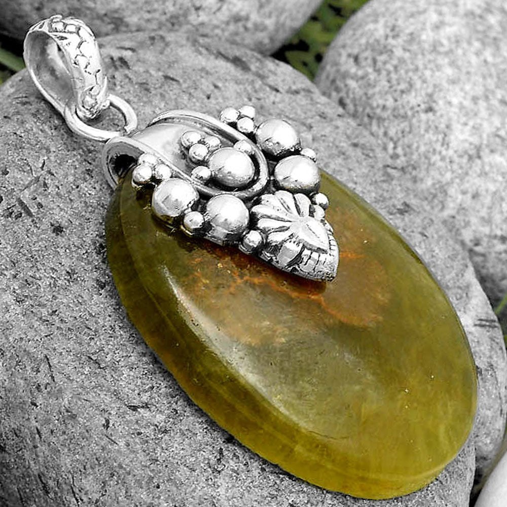 Natural Australian Prehnite Pendant P-1313 SDP134529