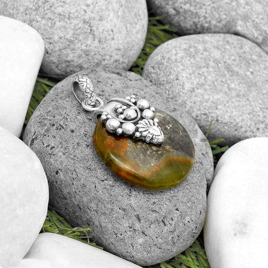 Natural Australian Prehnite Pendant P-1313 SDP134531