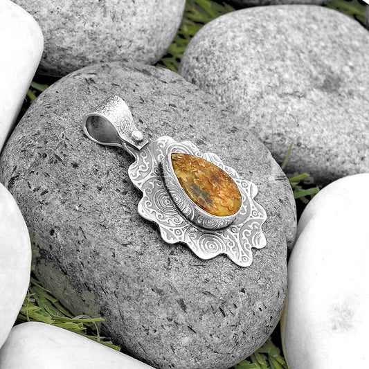 Natural Sutured Ammonite - Madagascar Pendant P-1238 SDP134619