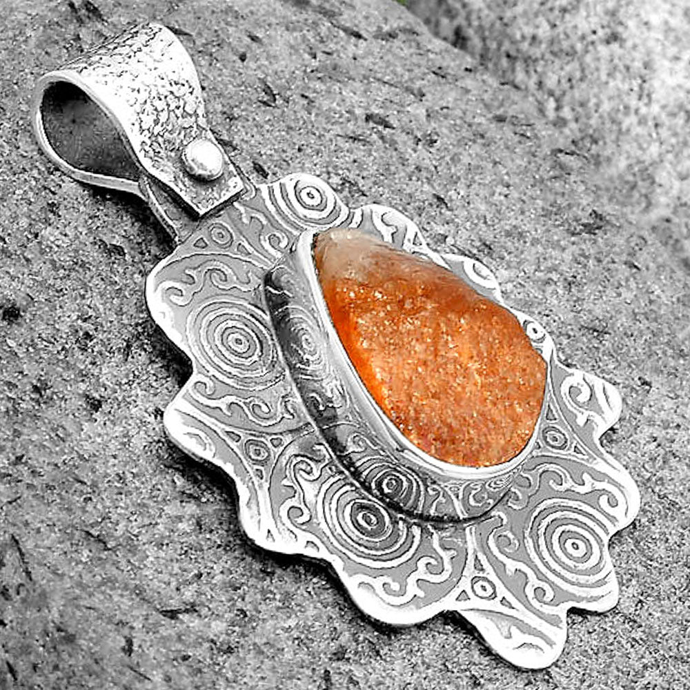 Natural Sunstone Rough Pendant P-1238 SDP134622