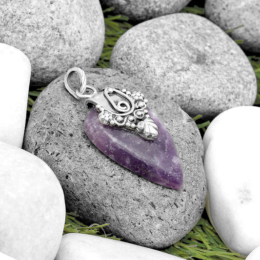 Natural Purple Lepidolite Pendant P-1313 SDP134655