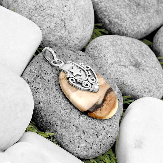 Star - Natural Petrified Wood Pendant P-1313 SDP134663