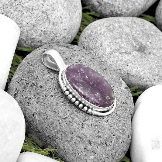 Natural Purple Lepidolite Pendant P-1326 SDP134701