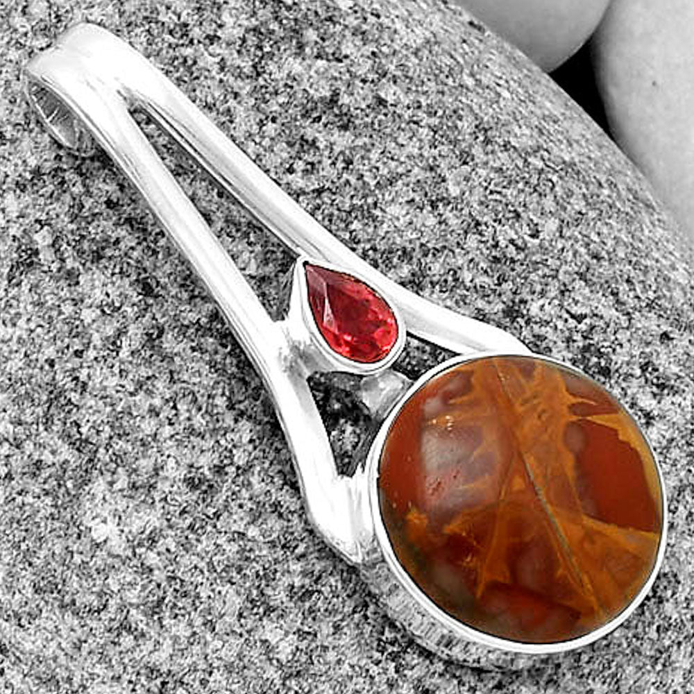 Natural Noreena Jasper & Garnet Pendant P-1006 SDP134791
