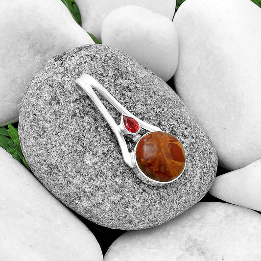 Natural Noreena Jasper & Garnet Pendant P-1006 SDP134791