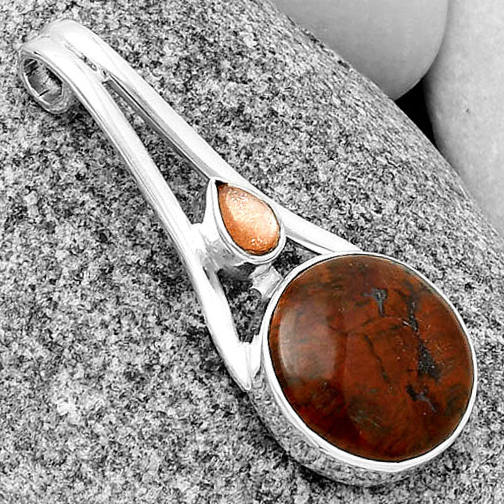 Natural Cherry Creek & Sunstone Pendant P-1006 SDP134792