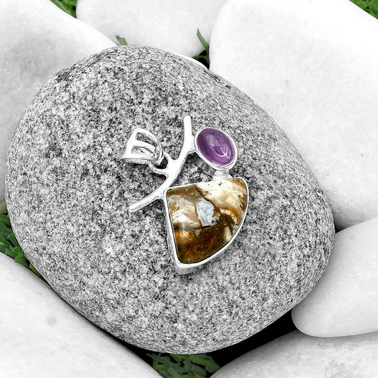 Natural Tube Agate Turkish & Amethyst Pendant P-1071 SDP134890