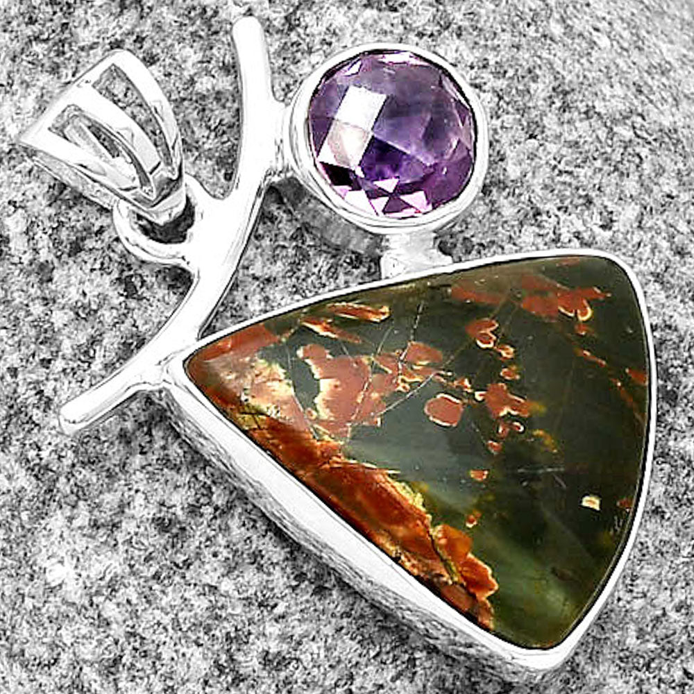 Natural Cherry Creek & Amethyst Pendant P-1071 SDP134919