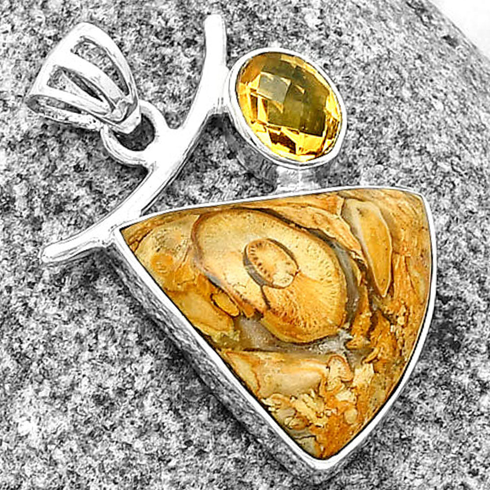 Natural Rock Calcy & Citrine Pendant P-1071 SDP134929