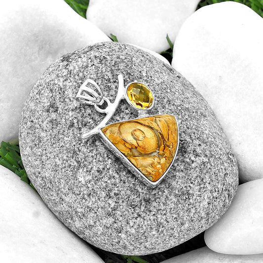 Natural Rock Calcy & Citrine Pendant P-1071 SDP134929