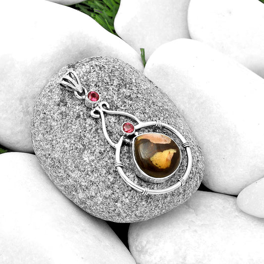 Natural Outback Jasper & Garnet Pendant P-1075 SDP134951