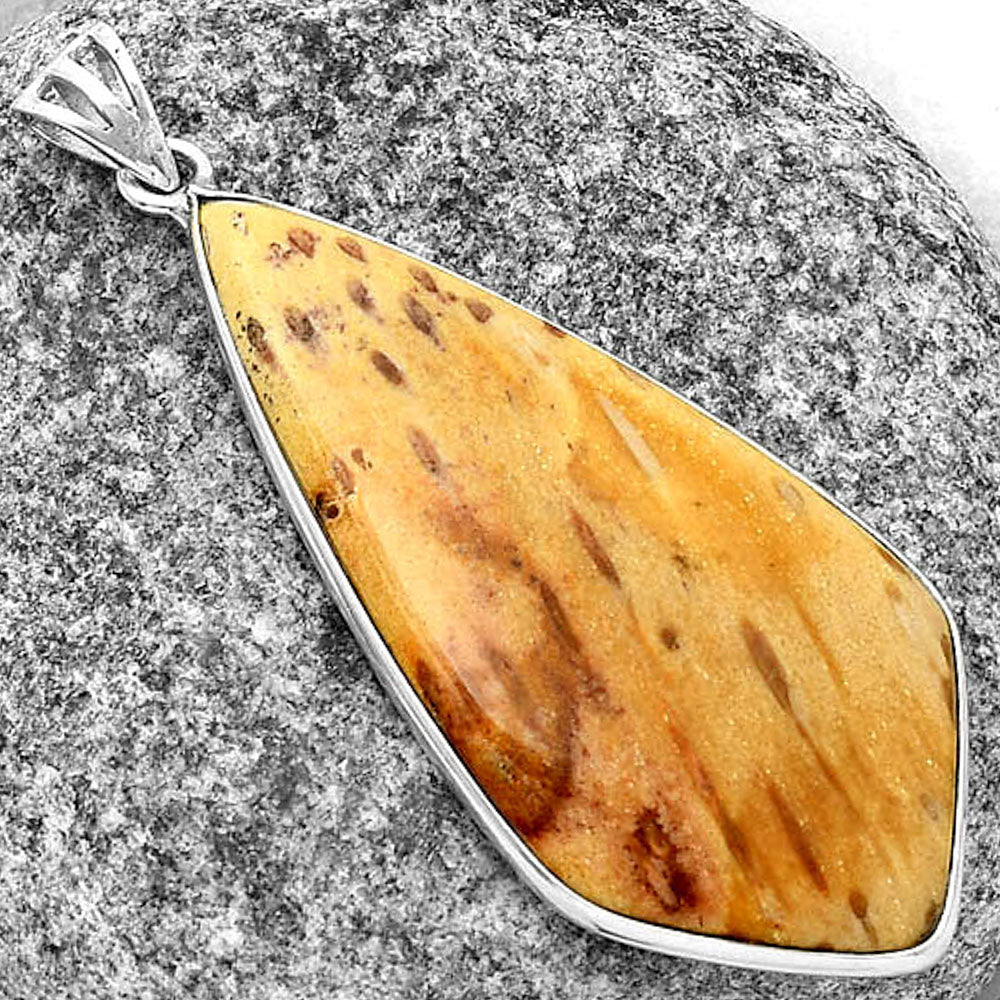 Natural Palm Root Fossil Agate Pendant P-1001 SDP135120
