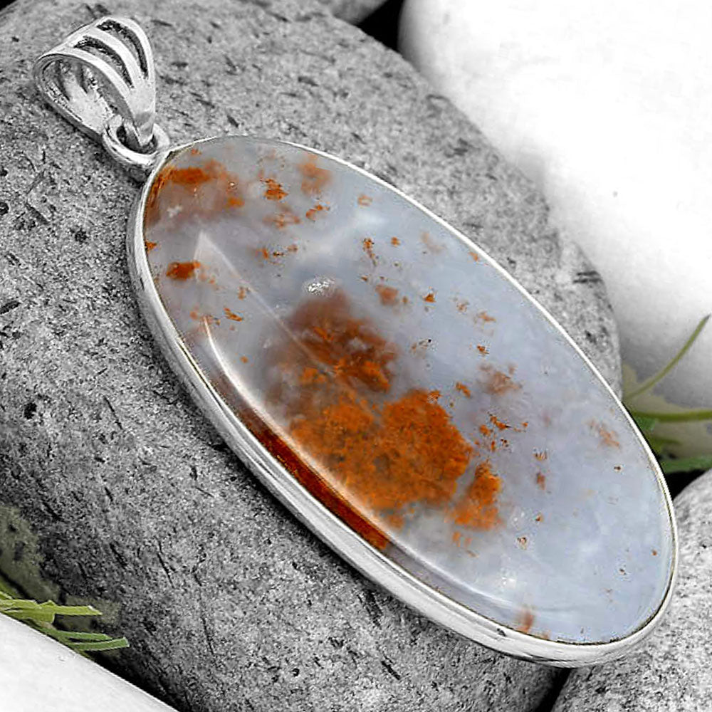 Natural Robinson Ranch Plume Agate Pendant P-1001 SDP135183