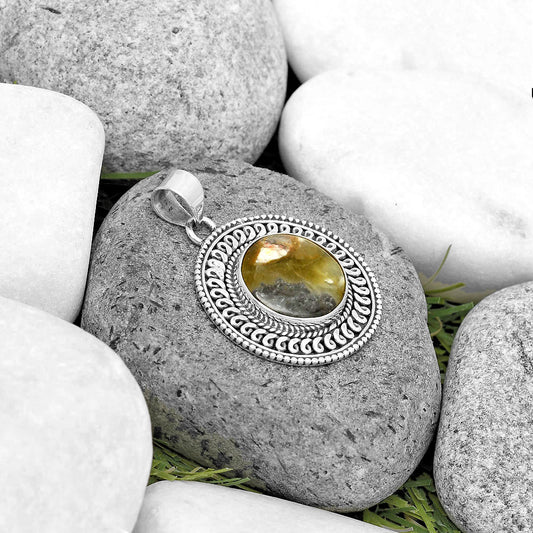 Natural Australian Prehnite Pendant P-1537 SDP135238