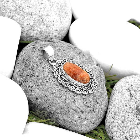 Natural Sunstone Rough Pendant P-1214 SDP135244