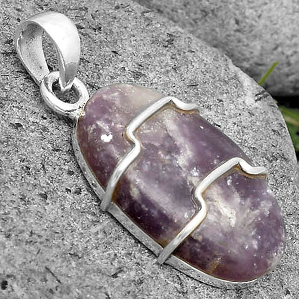 Natural Purple Lepidolite Pendant P-1638 SDP135485