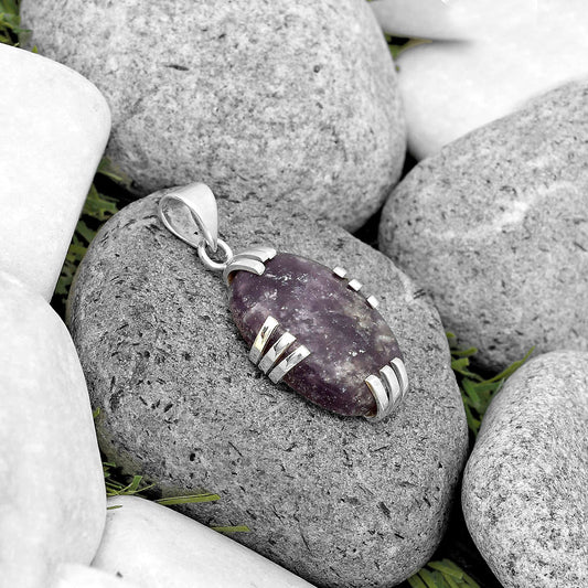 Natural Purple Lepidolite Pendant P-1564 SDP135530