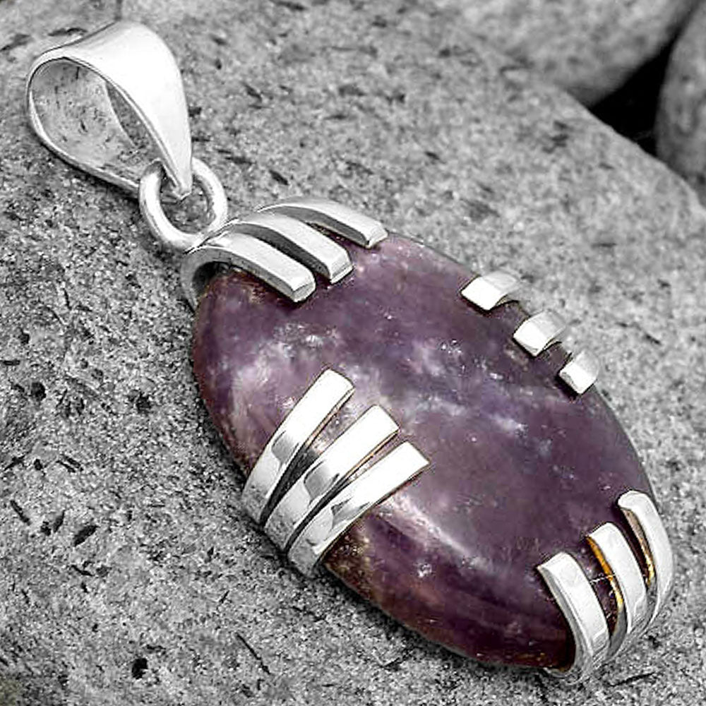 Natural Purple Lepidolite Pendant P-1564 SDP135534