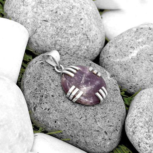 Natural Purple Lepidolite Pendant P-1564 SDP135536