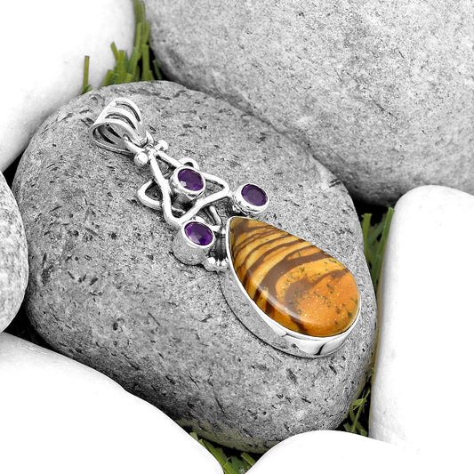 Natural Outback Jasper & Amethyst Pendant P-1095 SDP135666