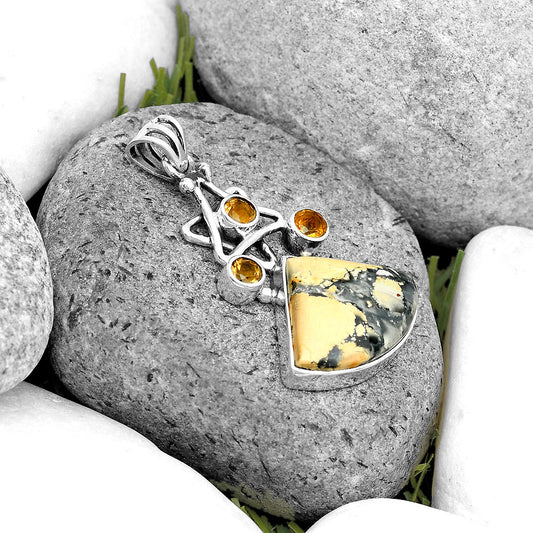 Maligano Jasper - Indonesia & Citrine Pendant P-1095 SDP135667