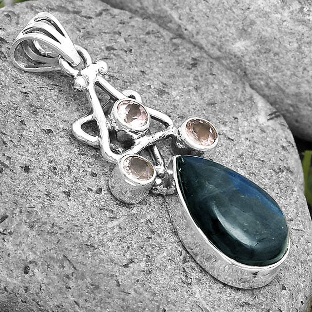 Blue Fire Labradorite & Morganite Pendant P-1095 SDP135668