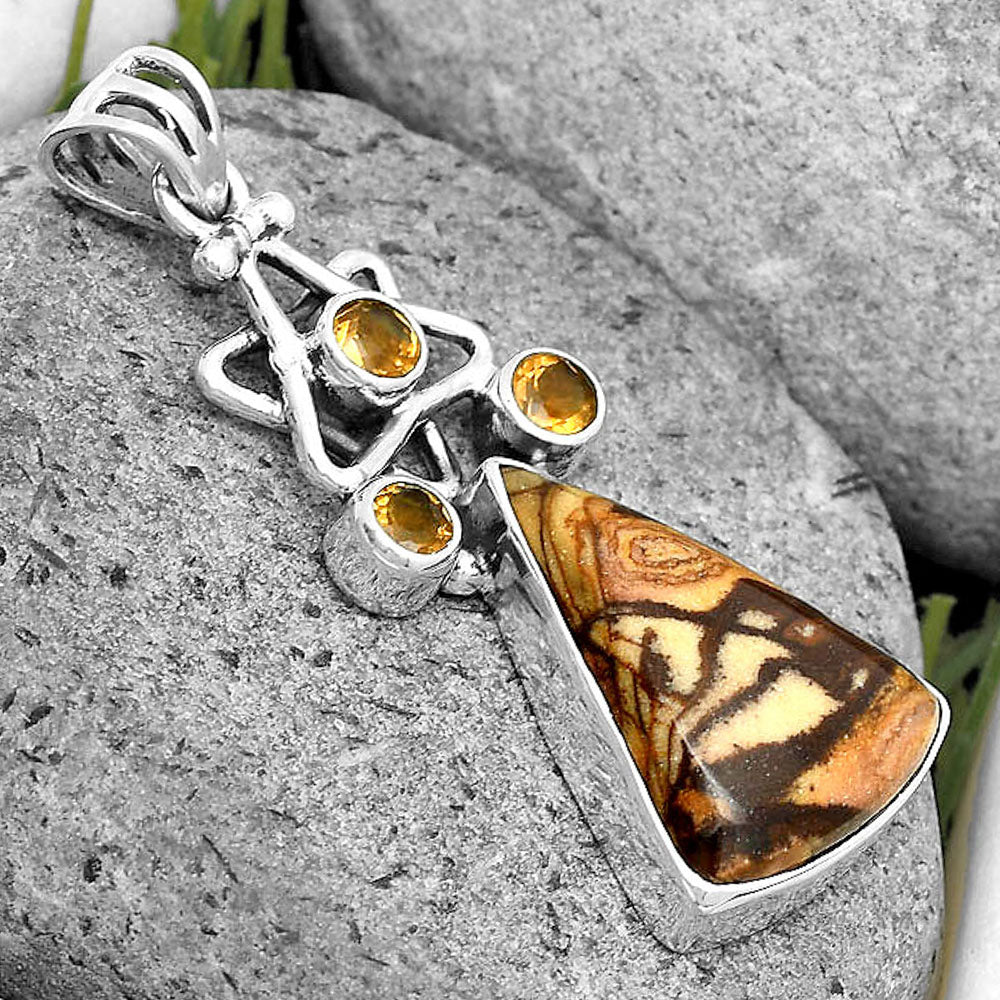 Natural Outback Jasper & Citrine Pendant P-1095 SDP135685