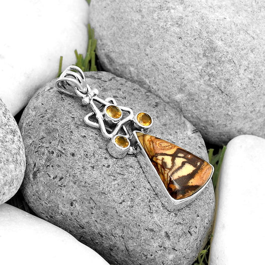 Natural Outback Jasper & Citrine Pendant P-1095 SDP135685