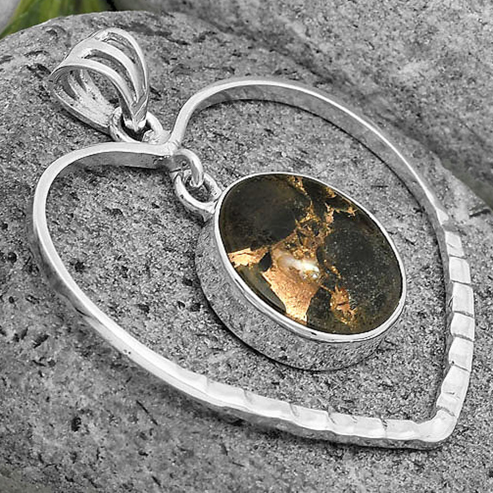 Heart - Natural Copper Abalone Shell Pendant P-1103 SDP135833