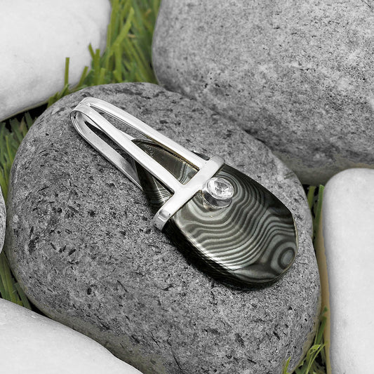 Black Malachite & Sky Blue Topaz Pendant P-1563 SDP135894