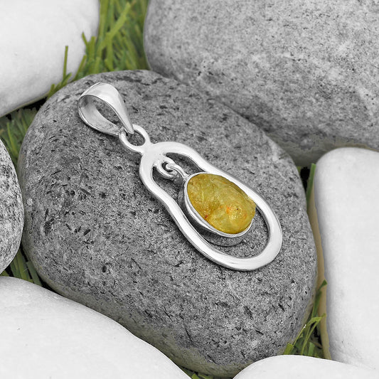 Natural Yellow Scapolite Rough Pendant P-1171 SDP135961