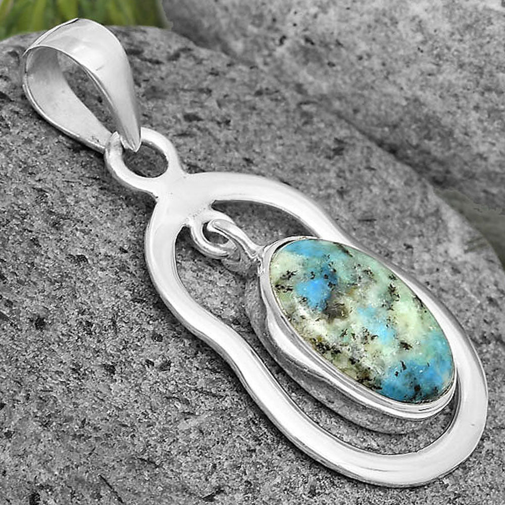 Natural K2 Blue - Azurite In Quartz Pendant P-1171 SDP135964