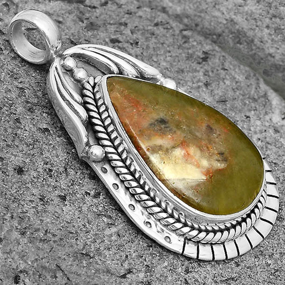 Natural Australian Prehnite Pendant P-1568 SDP135986