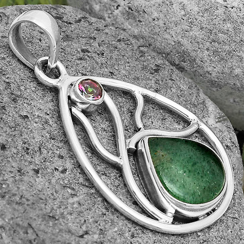 Natural Green Aventurine & Mystic Topaz Pendant P-1572 SDP136028