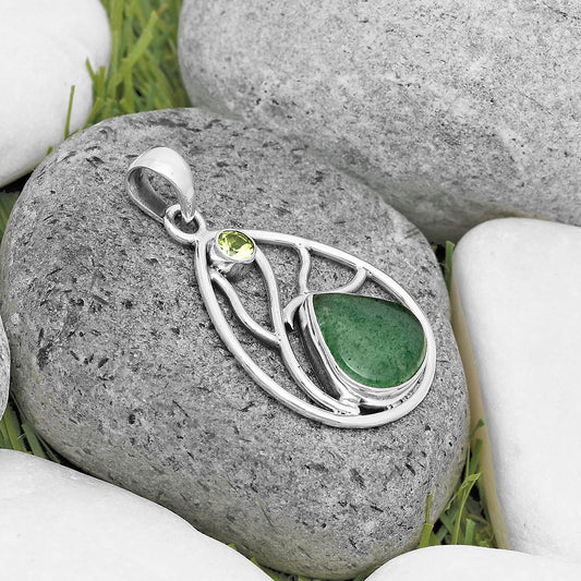 Natural Green Aventurine & Peridot Pendant P-1572 SDP136032
