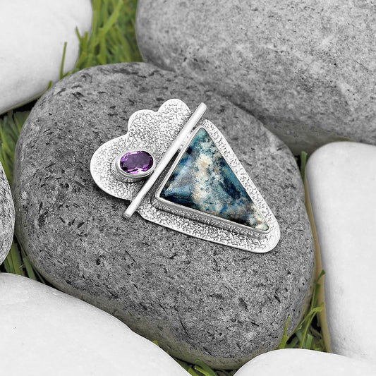 Blue Scheelite - Turkey & Amethyst Pendant P-1338 SDP136079