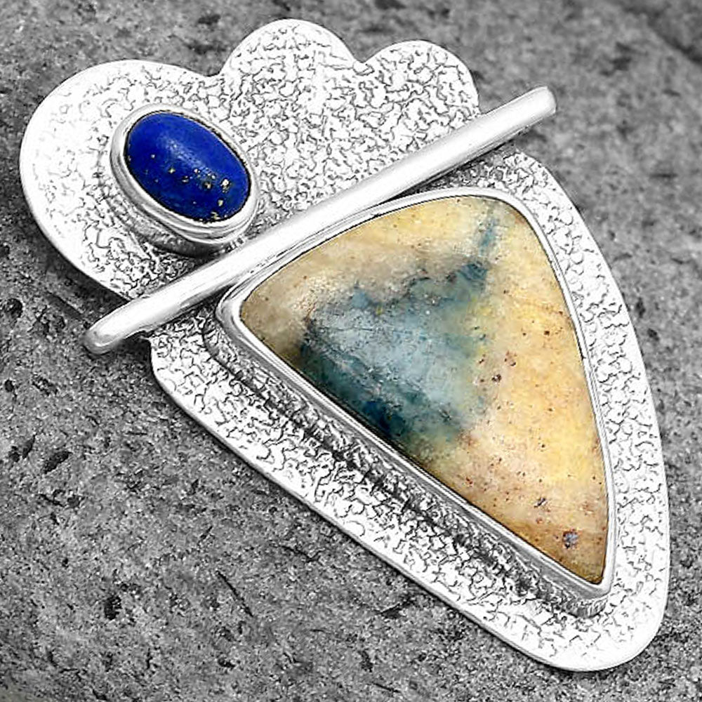 Blue Scheelite Turkey & Lapis Lazuli Pendant P-1338 SDP136087