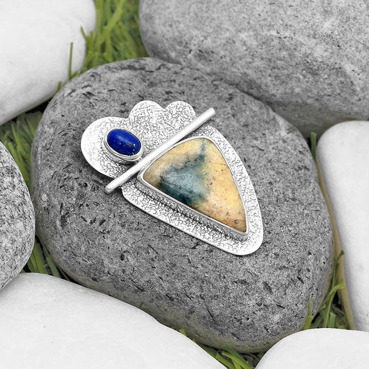 Blue Scheelite Turkey & Lapis Lazuli Pendant P-1338 SDP136087