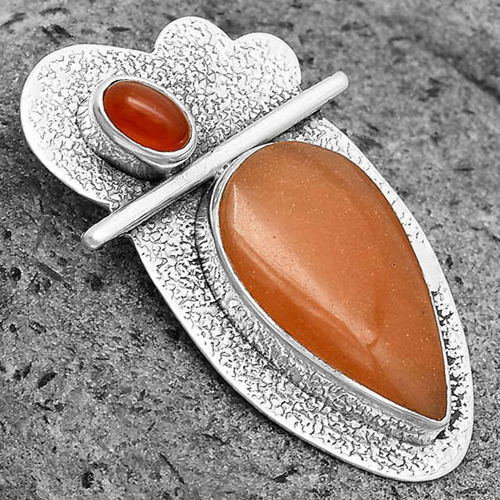 Natural Orange Aventurine & Carnelian Pendant P-1338 SDP136097