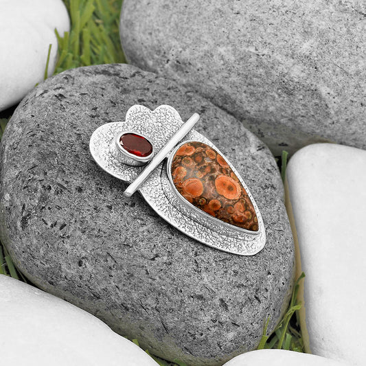 Natural Poppy Jasper & Garnet Pendant P-1338 SDP136101