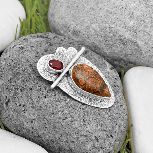Natural Poppy Jasper & Garnet Pendant P-1338 SDP136103