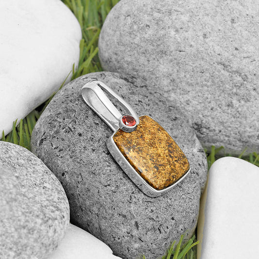 Natural Bronzite & Garnet Pendant P-1606 SDP136181