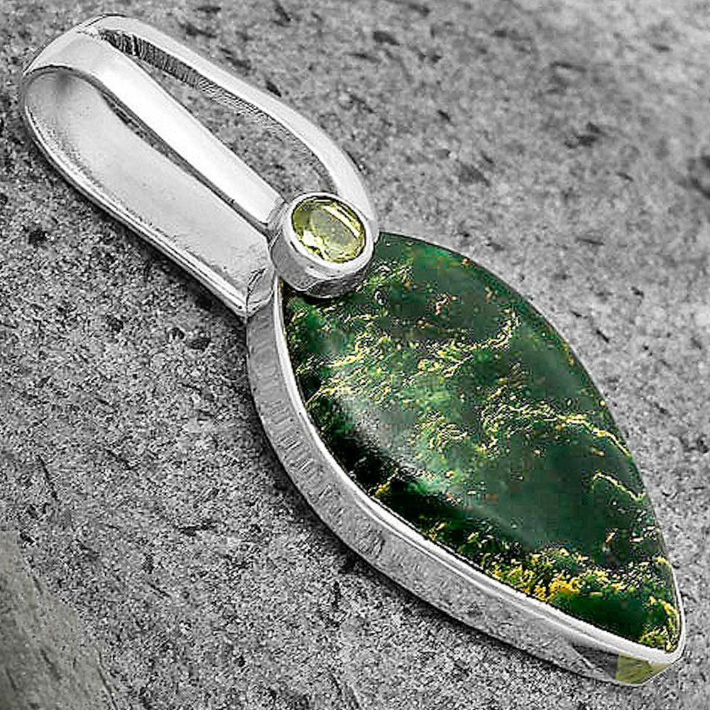 Natural Green Fuchsite & Citrine Pendant P-1606 SDP136190