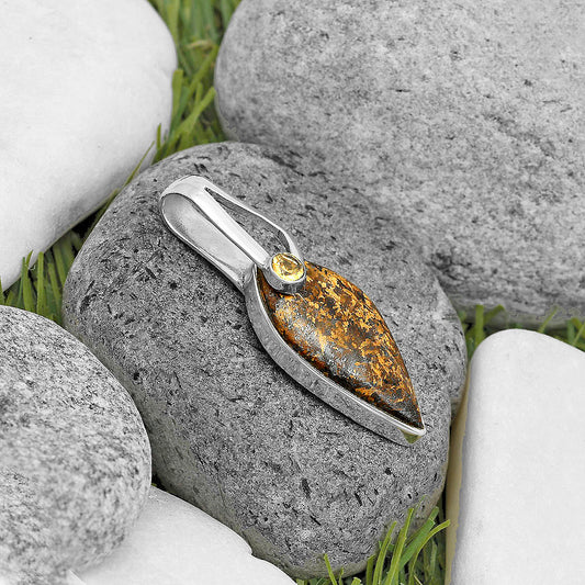 Natural Bronzite & Citrine Pendant P-1606 SDP136203