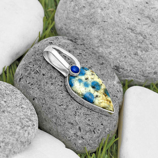 K2 Blue - Azurite In Quartz & Lapis Lazuli Pendant P-1606 SDP136205