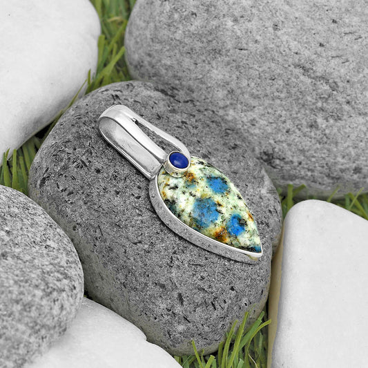 K2 Blue - Azurite In Quartz & Lapis Lazuli Pendant P-1606 SDP136206