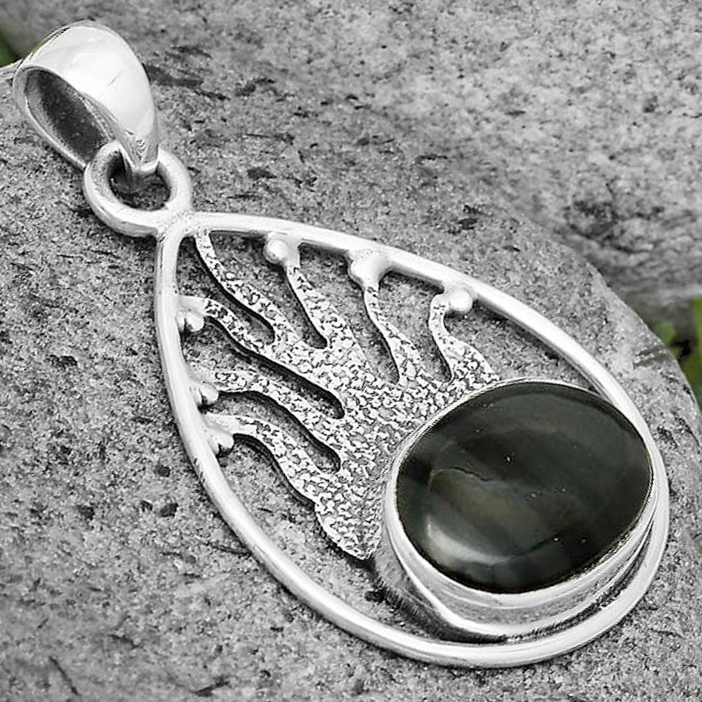 Natural Black Lace Obsidian Pendant P-1209 SDP136210